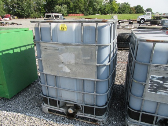 Poly tote of waste oil
