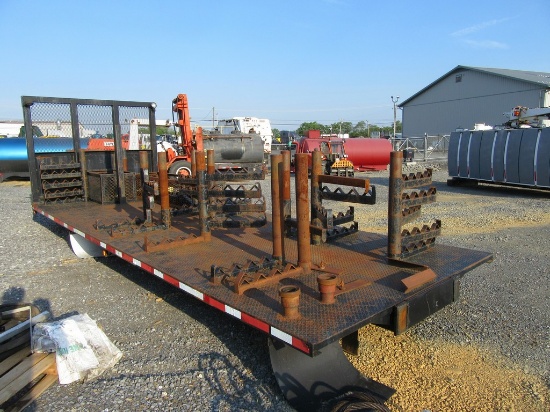 22.5' Steel Flatbed, 96" Wide, Diamond Plate Deck with racks