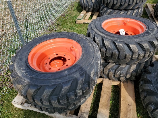 Montreal  Skid Steer Tires on Wheels 'Set of 4 - New'