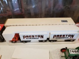 Toy Truck with Double Van Trailers