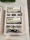Winross  Truck With Double Van Trailers