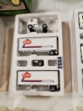 Winross  Truck With Double Van Trailers