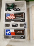 Winross  Truck With Double Van Trailers