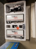 Winross  Truck with Double Van Trailers