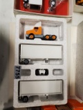 Winross  Truck with Double Van Trailers