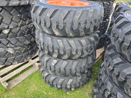 Forerunner SKS1 Skid Steer Tires on Wheels 'Set of 4 - NEW'