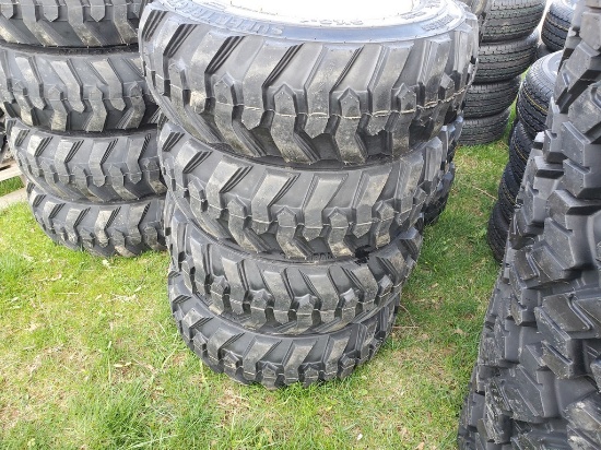 Forerunner SKS1 Skid Steer Tires on Wheels 'Set of 4 - NEW'