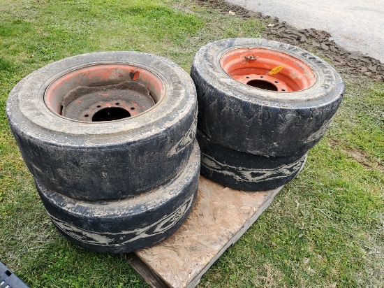 Solid Tires on Wheels   'Set of 4 - Used'