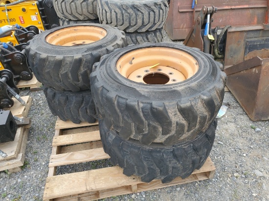 Skid Steer Tires On Wheels   'Set of 4'
