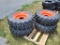 Forerunner SKS1 Skid Steer Tires on Wheels 'Set of 4 - NEW'