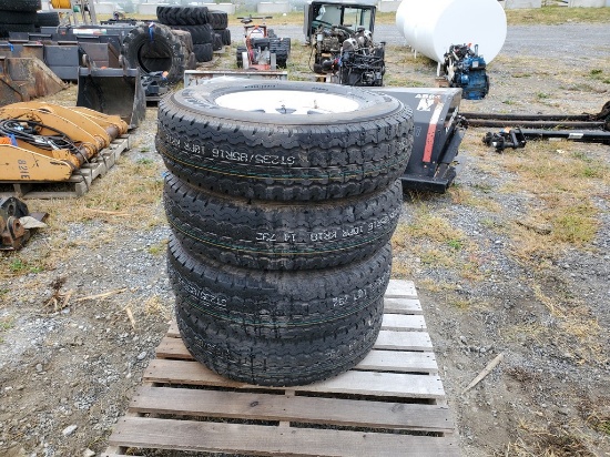 Trailer Tires On Wheels   'Set of 4 - New '