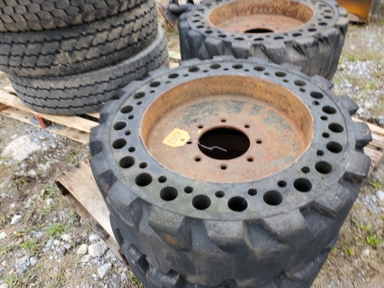 Semi Solid Skid Steer Tires   'Set of 4'