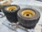 Skid Steer Tires on Wheels   'Set of 4 - Used'