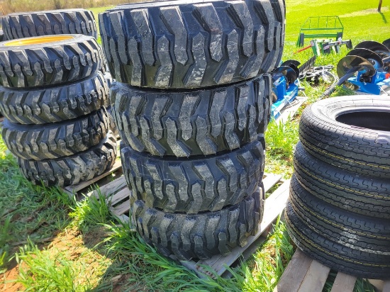 Forerunner SKS1 Skid Steer Tires on Wheels 'Set of 4 - New'