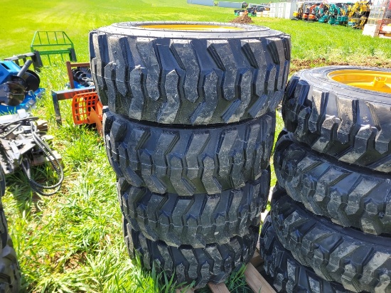 Forerunner SKS1 Skid Steer Tires on Wheels 'Set of 4 - New'
