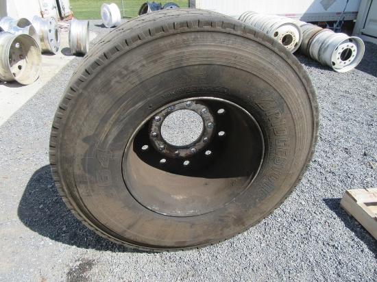 2021 Bridgestone 425/65R22.5, M864 Tires on Wheels