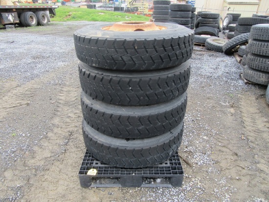 Tires on Wheels 12R22.5