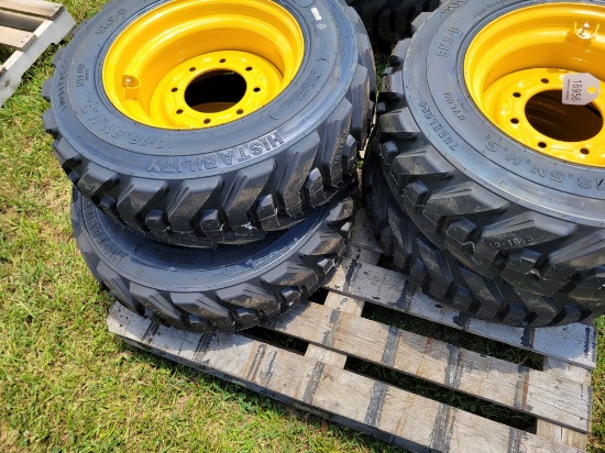 Forerunner SKS8 Skid Steer Tires on Wheels 'Set of 4 - New'