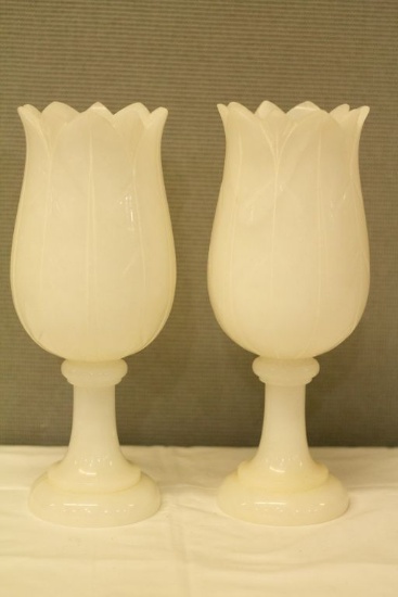 Pair  of Alabaster Lamps