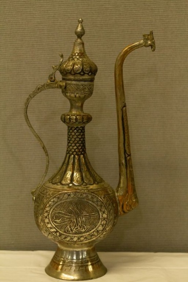 Large Metal Ornate Tea Pot