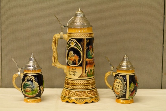 3 German Beer Steins
