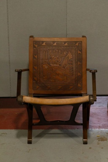 Leather Ornate Folding Chair