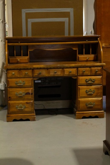Pine Roll Top Desk