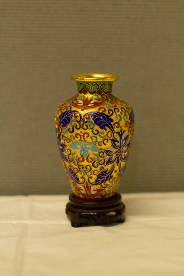 Gold Color Cloisenne Vase