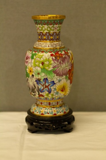 Floral Cloisenne Vase
