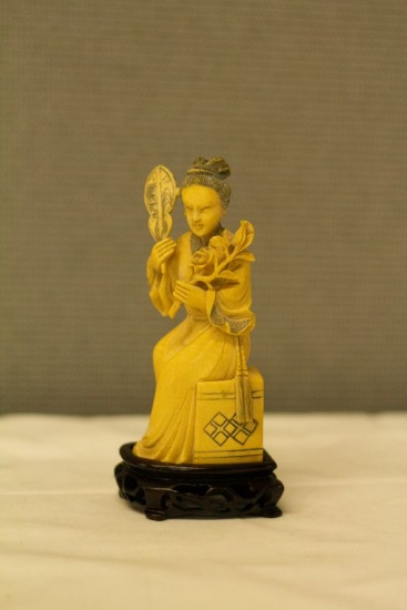 Bone Carved Woman Figurine