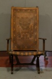 Ornate Leather Folding Chair