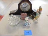 Lamps Sessions Clock, Candy Dish, Figurines, Wood Bowls, misc