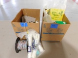 Boxes- Garden Sprayers, Wire, Rope, Carpet Protector, Assorted Brushes