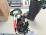 Boxes- Extension Cords, Drop Lights, Size 8 Tingley Boots
