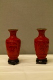 Pair of Cinnabar Vases