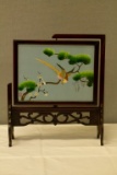 Oriental Glass Screen Bird Scene