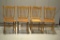 4 Oak Kitchen Chairs Cane Bottom