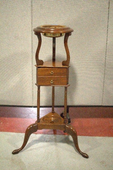 Mahogany 1 Drawer Plant Stand