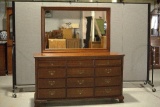 Link-Taylor Cherry 12 Drawer Dresser With Mirror