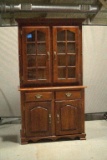 Cherry Finish Two Part China Hutch