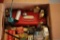 Box of Misc. Nails, Toolbox, & Oil Cans