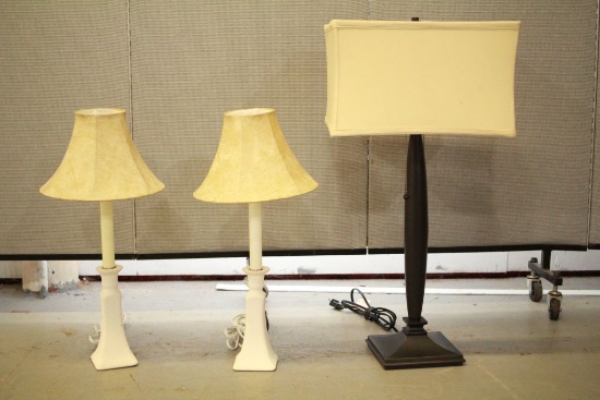 Pair of Lamps & Single Lamp