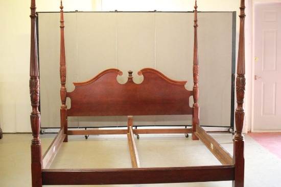 Reproduction Rice Carved Bed