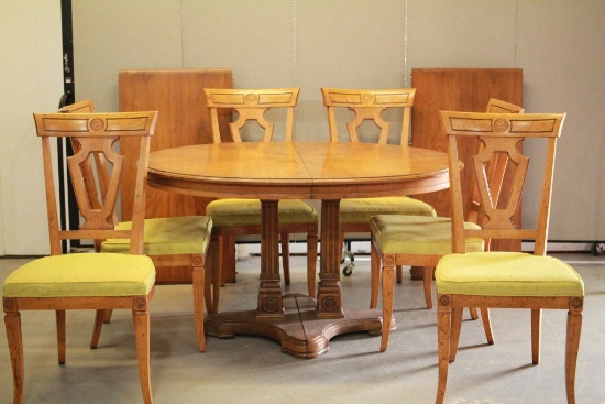 Heritage Table with 6 Chairs, & 2 Leaves