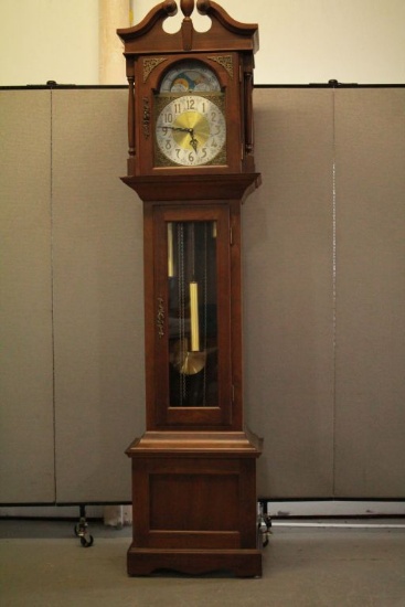 Frank Hermel Grandfather Clock with Moon & Sun Dial