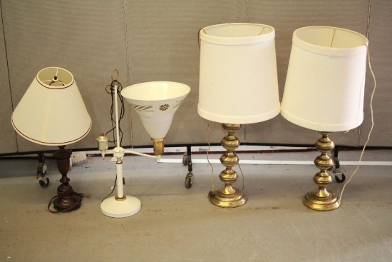 2 Brass Lamps, 2 Single Lamps