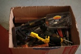 Box of Chisels, Saw, Yankee Drill, Knives, Files, Chalk Line