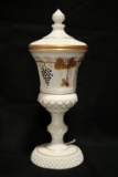 Painted Milk Glass Urn