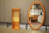 Oval Pine Mirror & Pine Cabinet