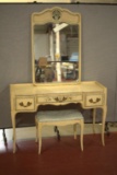 Vanity With Mirror & Stool